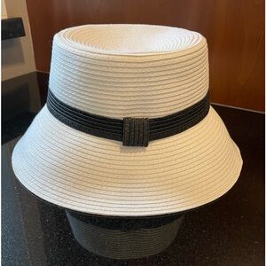 White Straw Bucket Hat